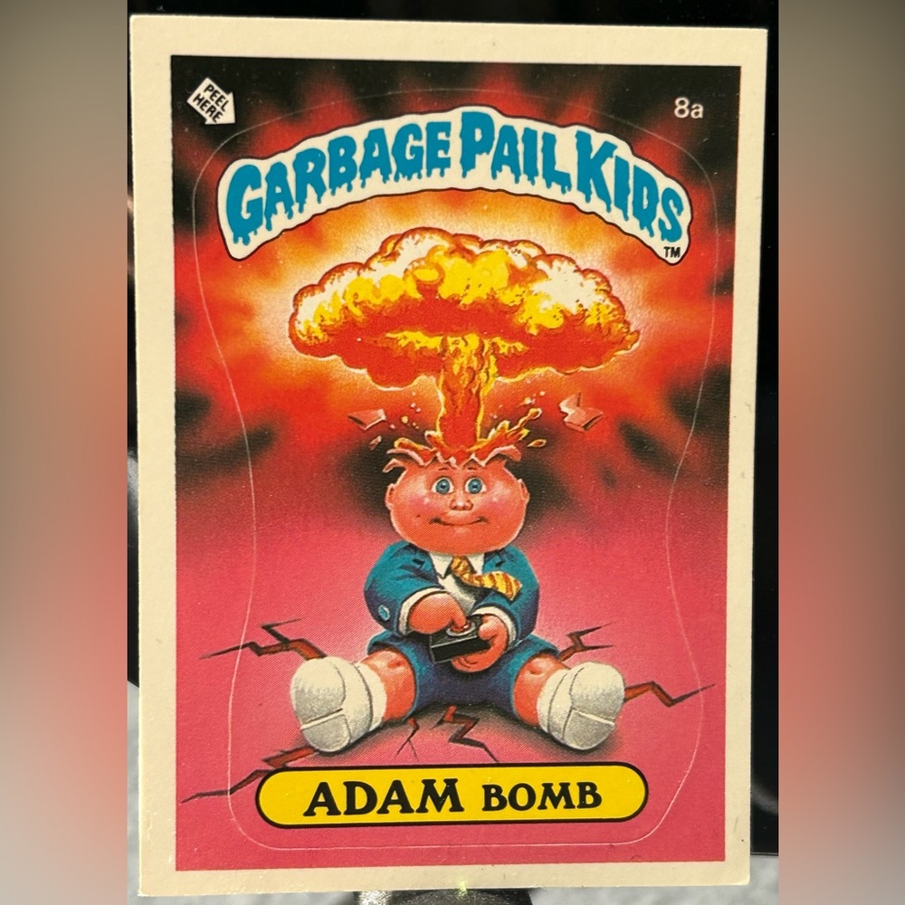 AUTHENTIC OS1 1985 Garbage Pail Kids Adam Bomb 
Card #: 8a